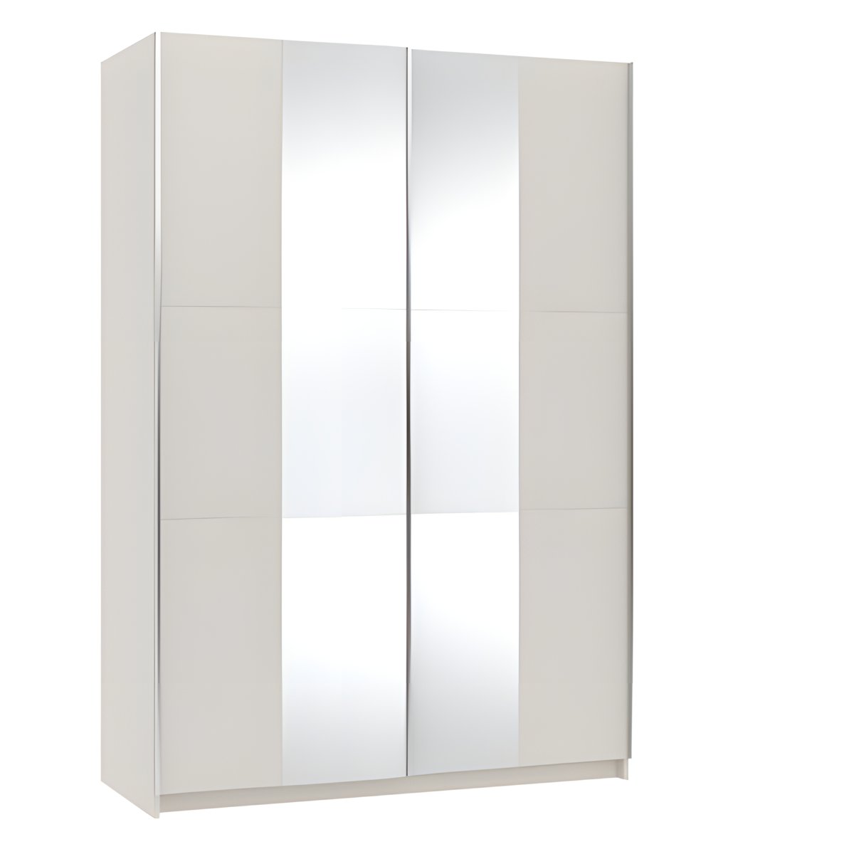 Interiax Kledingkast 'Vicenza' 2 Schuifdeuren Met Spiegel | Beige | 218,5x150,4x60,2 cm