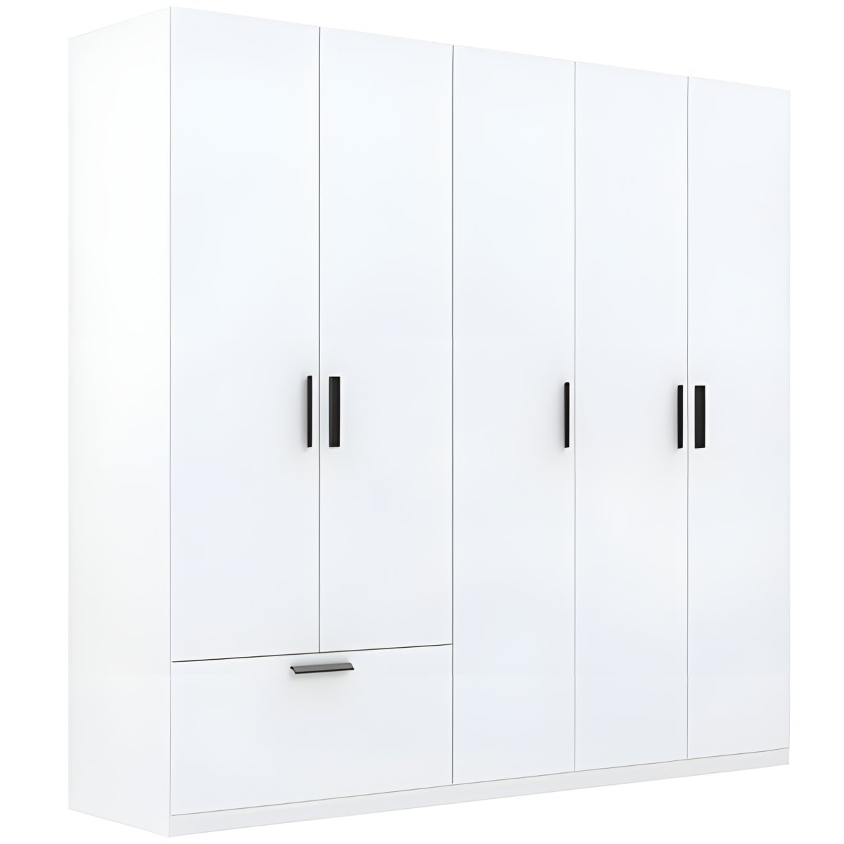 Interiax Kledingkast 'Siena' 5 Deuren En 1 Lade | Wit | 210x225x54 cm