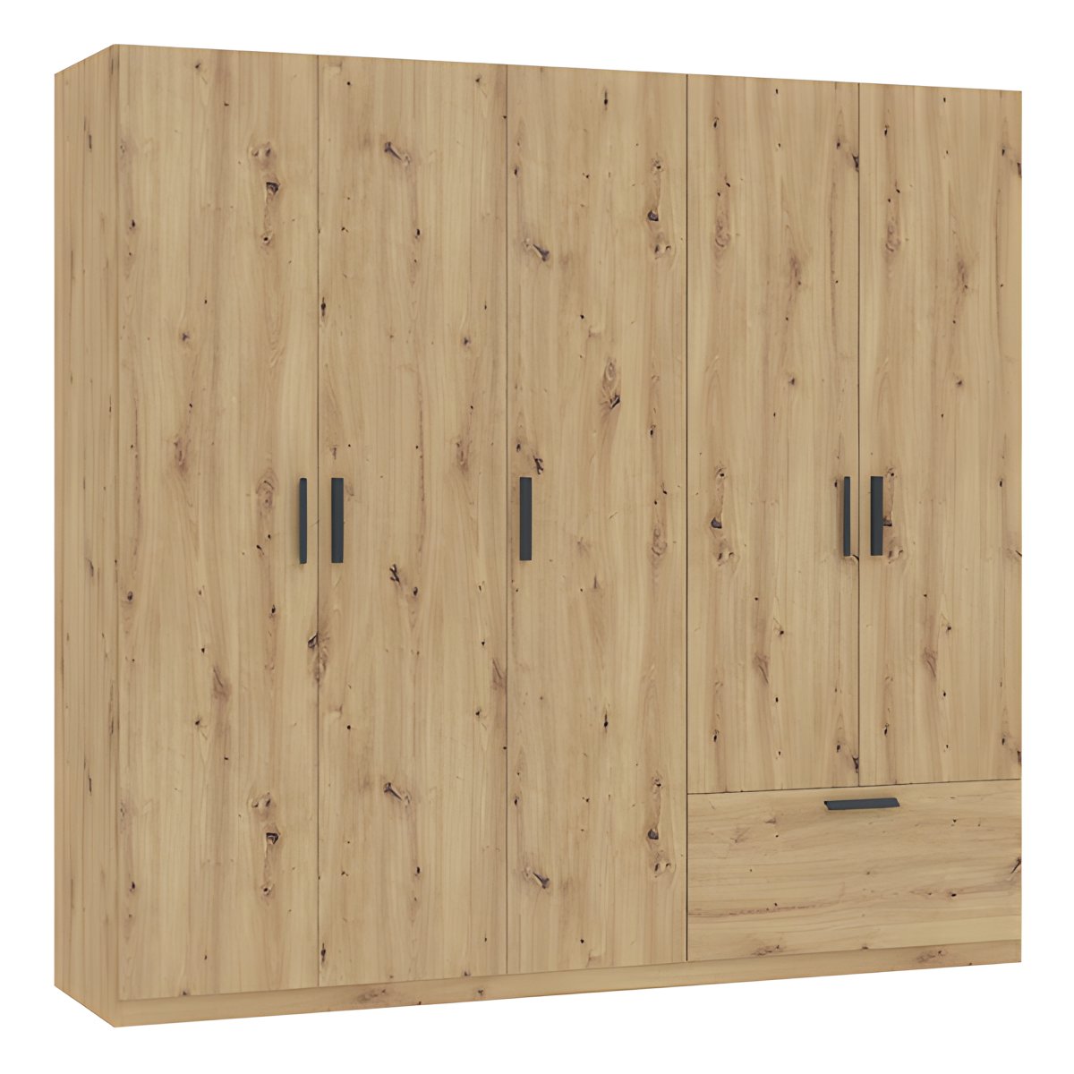 Interiax Wardrobe 'Siena' 5 Doors and 1 Drawer | Artisan Oak | 210x225x54 cm