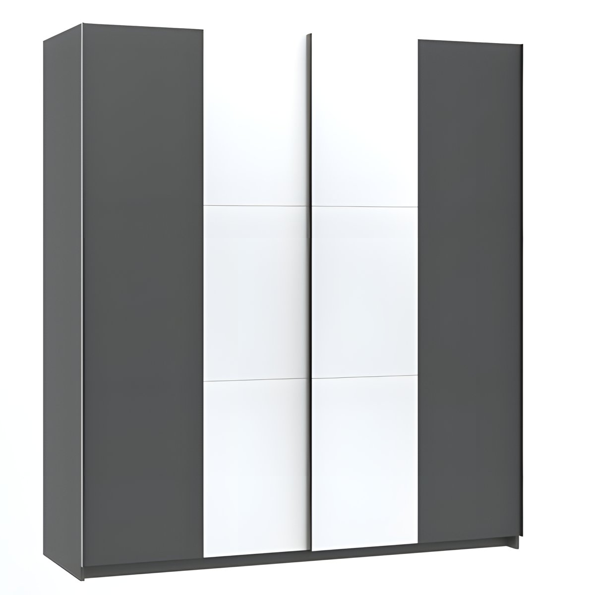 Interiax Kledingkast 'Bolzano' 2 Schuifdeuren Met Spiegel | Antraciet | 200x180x57,7 cm
