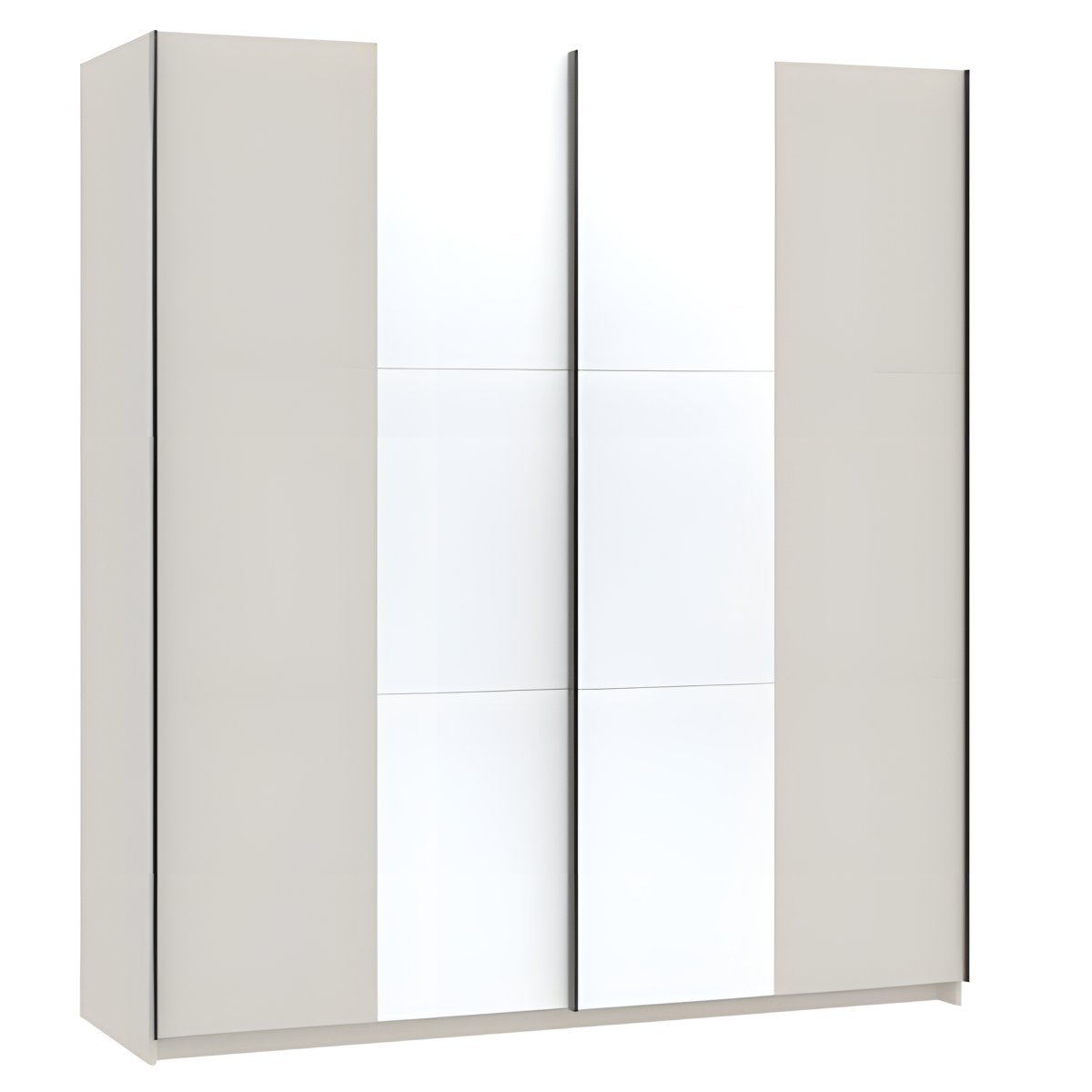 Interiax Kledingkast 'Bolzano' 2 Schuifdeuren Met Spiegel | Cashmere | 200x180x57,7 cm