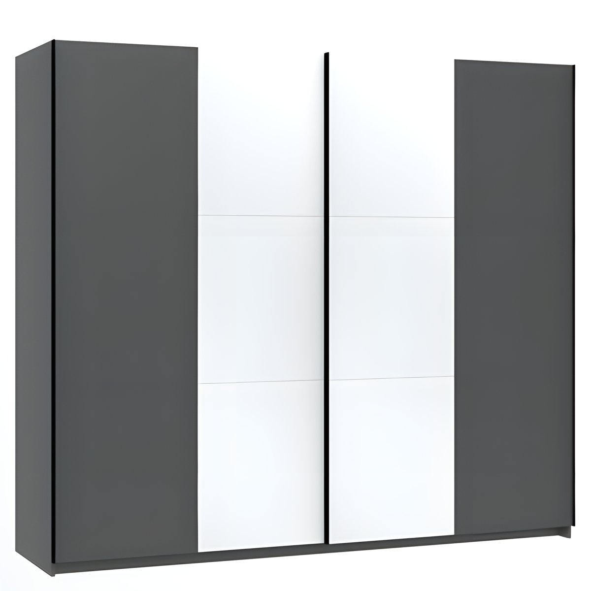 Interiax Kledingkast 'Bolzano' 2 Schuifdeuren Met Spiegel | Antraciet | 200x228x57,7 cm