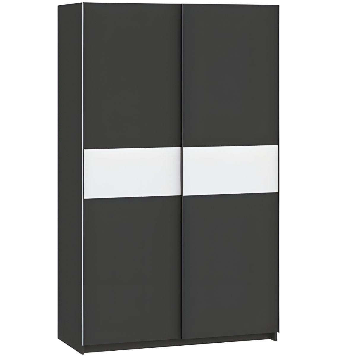 Interiax Kledingkast 'Bari' 2 Deuren | Antraciet/Wit | 204,5x122,4x60,3 cm