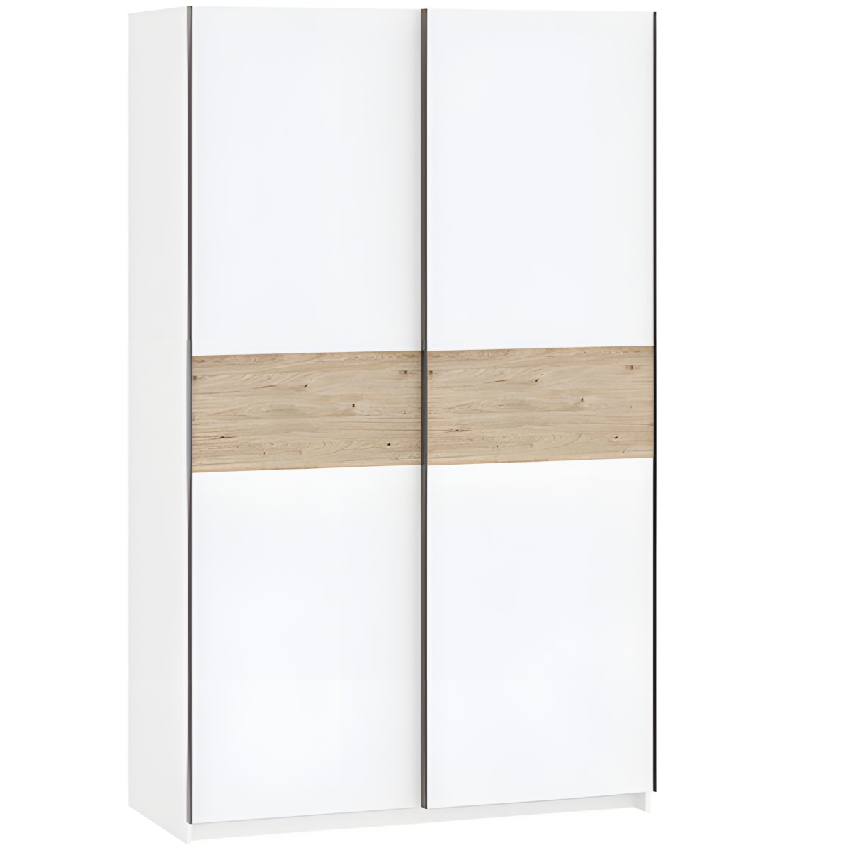 Interiax Kledingkast 'Bari' 2 Deuren | Wit/Artisan Eik | 204,5x122,4x60,3 cm