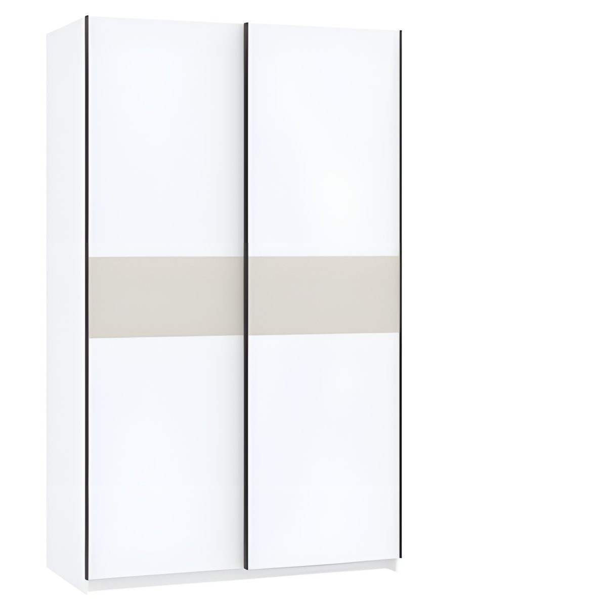 Interiax Kledingkast 'Bari' 2 Deuren | Wit/Cashmere | 204,5x122,4x60,3 cm