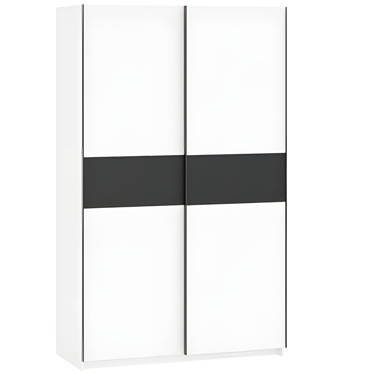 Interiax Kledingkast 'Bari' 2 Deuren | Wit/Antraciet | 204,5x122,4x60,3 cm