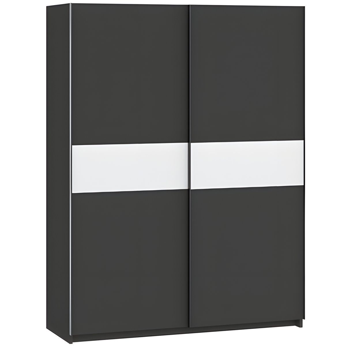Interiax Kledingkast 'Bari' 2 Deuren | Antraciet/Wit | 204,5x150,6x60,3 cm