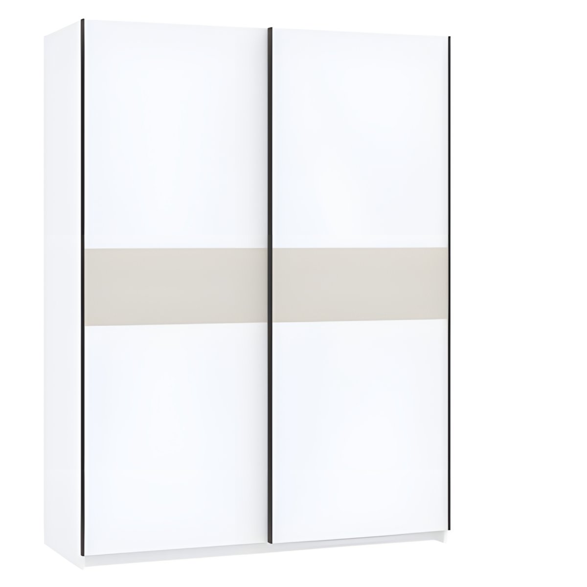 Interiax Kledingkast 'Bari' 2 Deuren | Wit/Cashmere | 204,5x150,6x60,3 cm