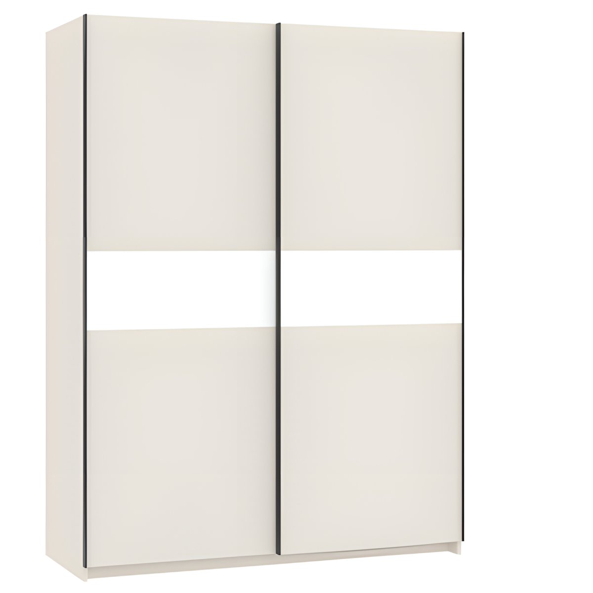 Interiax Kledingkast 'Bari' 2 Deuren | Cashmere/Wit | 204,5x150,6x60,3 cm