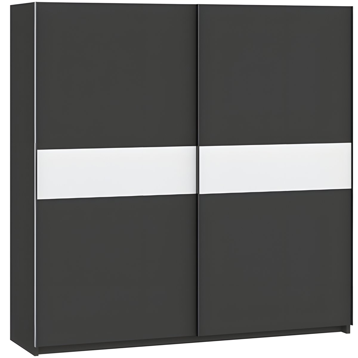 Interiax Kledingkast 'Bari' 2 Deuren | Antraciet/Wit | 204,5x200,2x60,3 cm