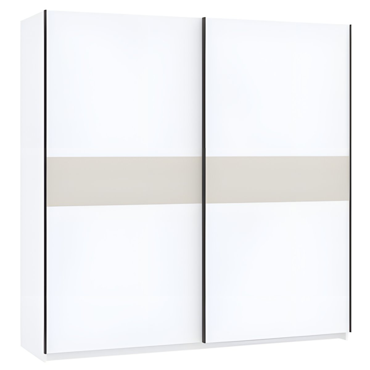 Interiax Kledingkast 'Bari' 2 Deuren | Wit/Cashmere | 204,5x200,2x60,3 cm