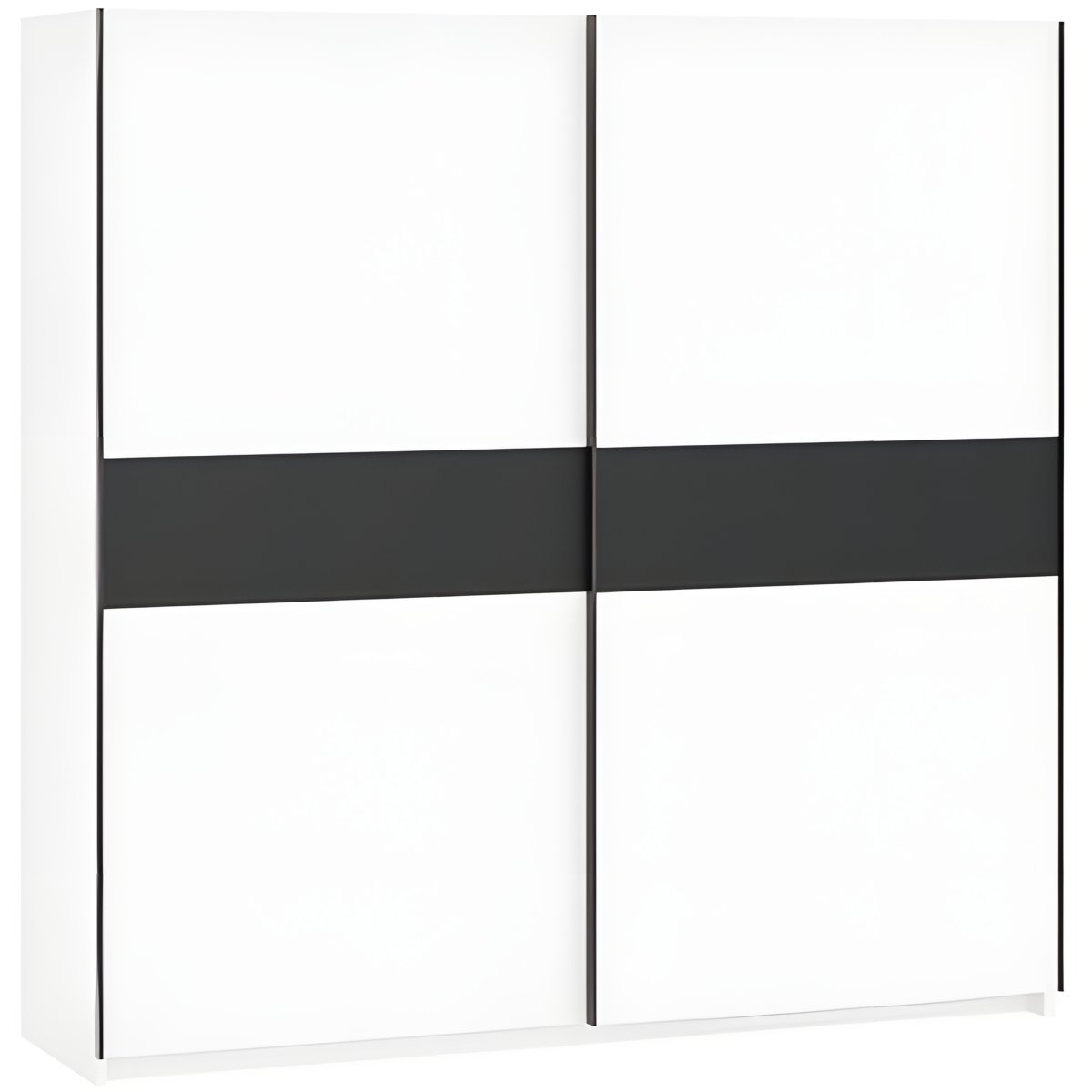 Interiax Kledingkast 'Bari' 2 Deuren | Wit/Antraciet | 204,5x200,2x60,3 cm