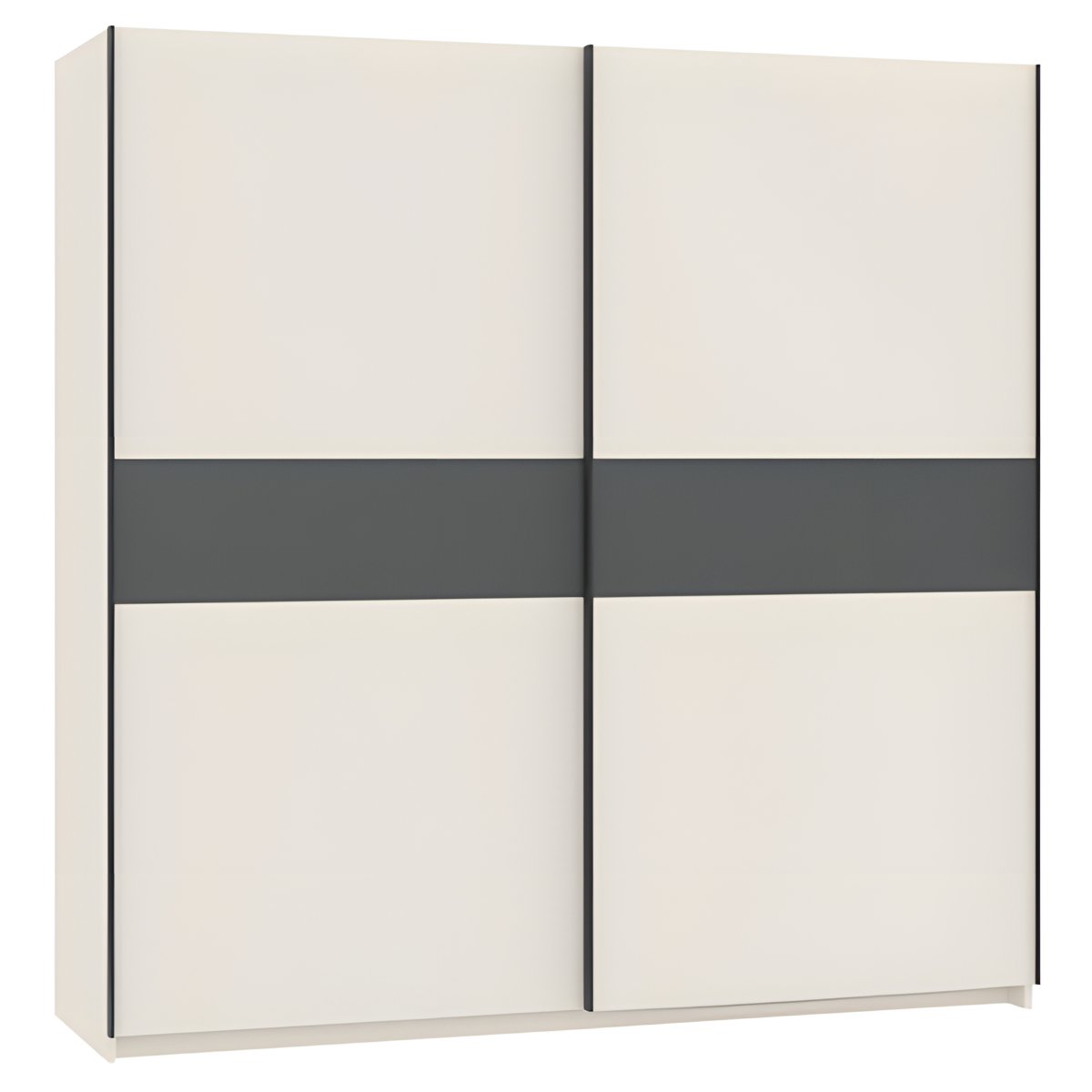 Interiax Kledingkast 'Bari' 2 Deuren | Cashmere/Antraciet | 204,5x200,2x60,3 cm