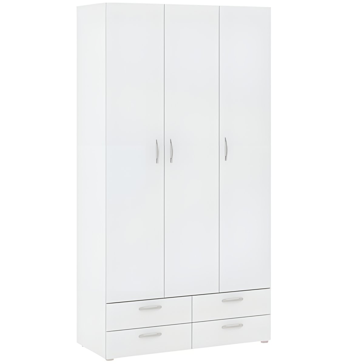 Interiax Kledingkast 'Verona' 3 Deuren, 4 Laden | Wit | 214x110,7x51,9 cm