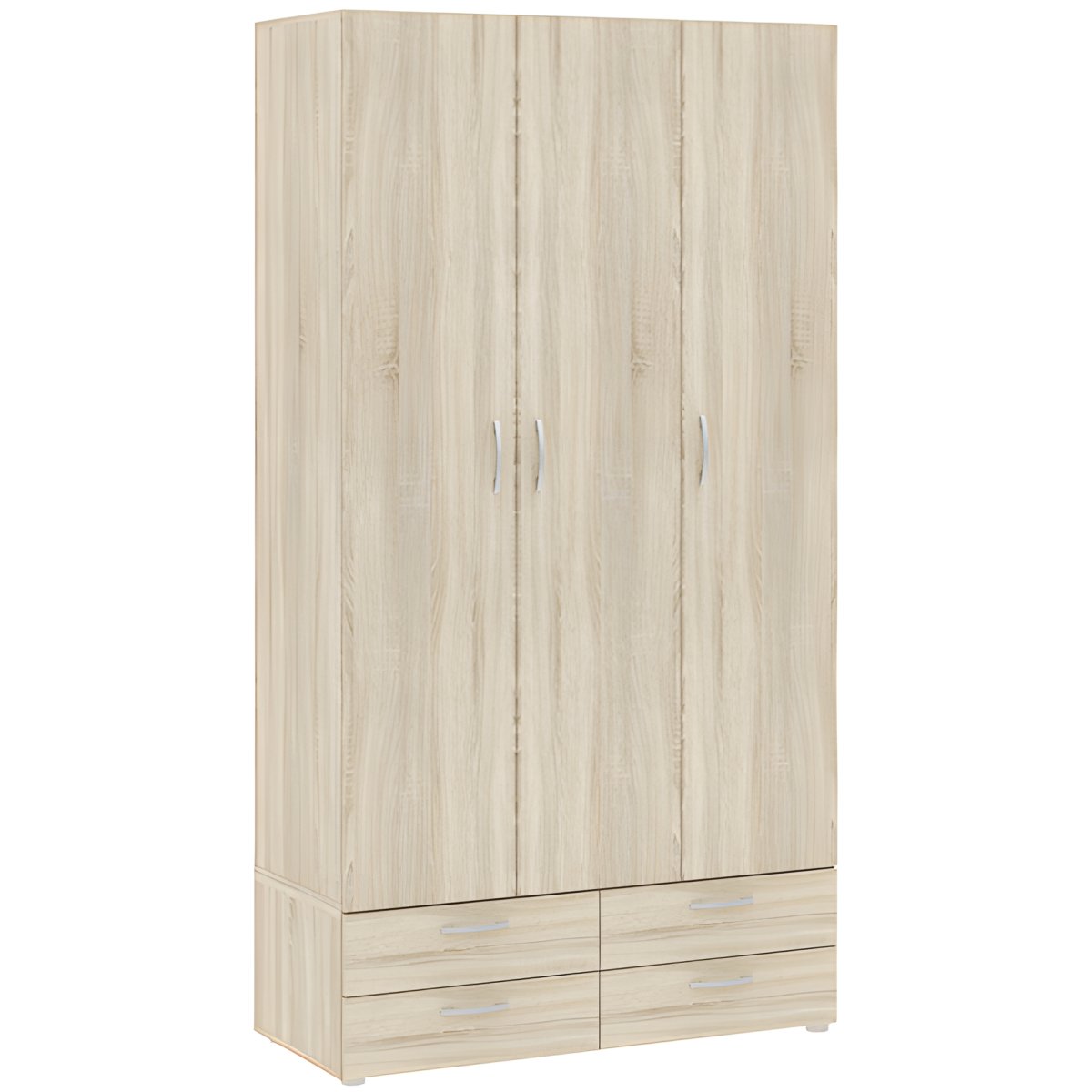 Interiax Kledingkast 'Verona' 3 Deuren, 4 Laden | Sonoma Eik | 214x110,7x51,9 cm