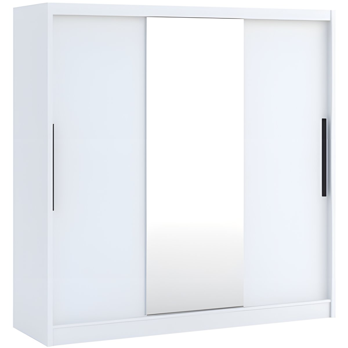 Interiax Kledingkast 'Rimini' 3 Schuifdeuren Met Spiegel | Wit | 205,5x204,5x63 cm