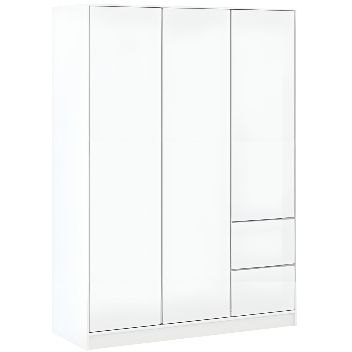 Interiax Kledingkast 'Modena' 3 Deuren, 2 Laden | Wit | 205,5x146,8x56,6 cm