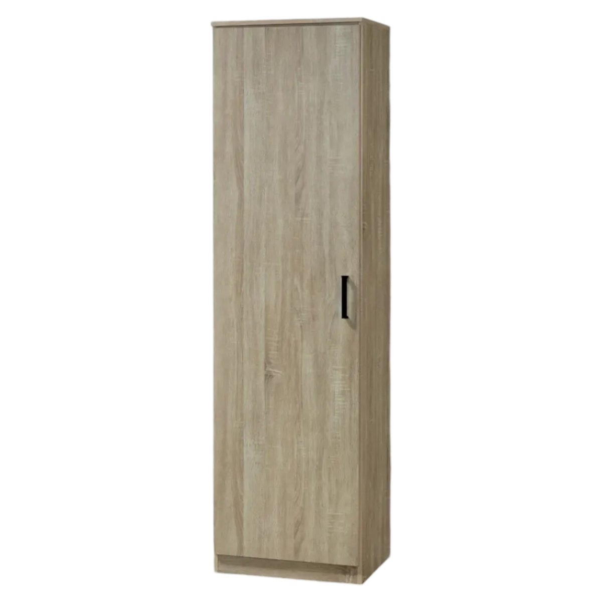 Interiax Storage Cabinet - Wardrobe 'Lucas' - 1 Door & 4 Shelves | Sonoma Oak | 184x50x42 cm