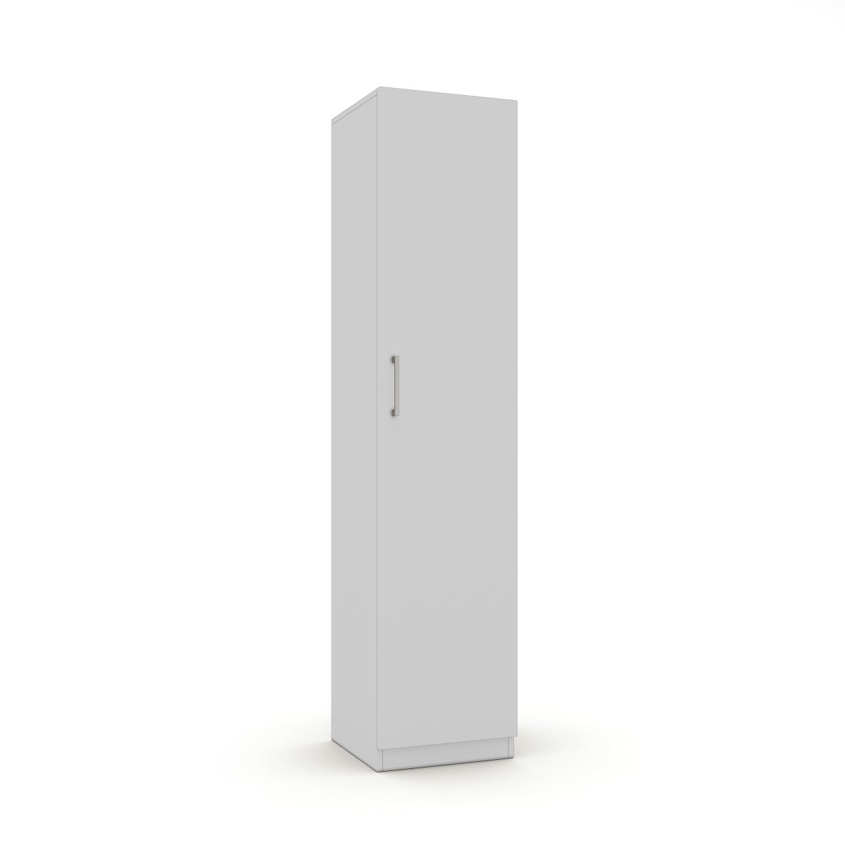 Interiax Storage Cabinet - Wardrobe 'Mila' - 1 Door & 4 Shelves | White | 180x40x42 cm