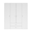 Interiax Wardrobe 'Saar' – 4 Doors, 2 Drawers, 2 Hangers & 4 Shelves | White | 177x160x52 cm thumbnail