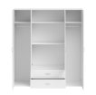 Interiax Wardrobe 'Saar' – 4 Doors, 2 Drawers, 2 Hangers & 4 Shelves | White | 177x160x52 cm thumbnail