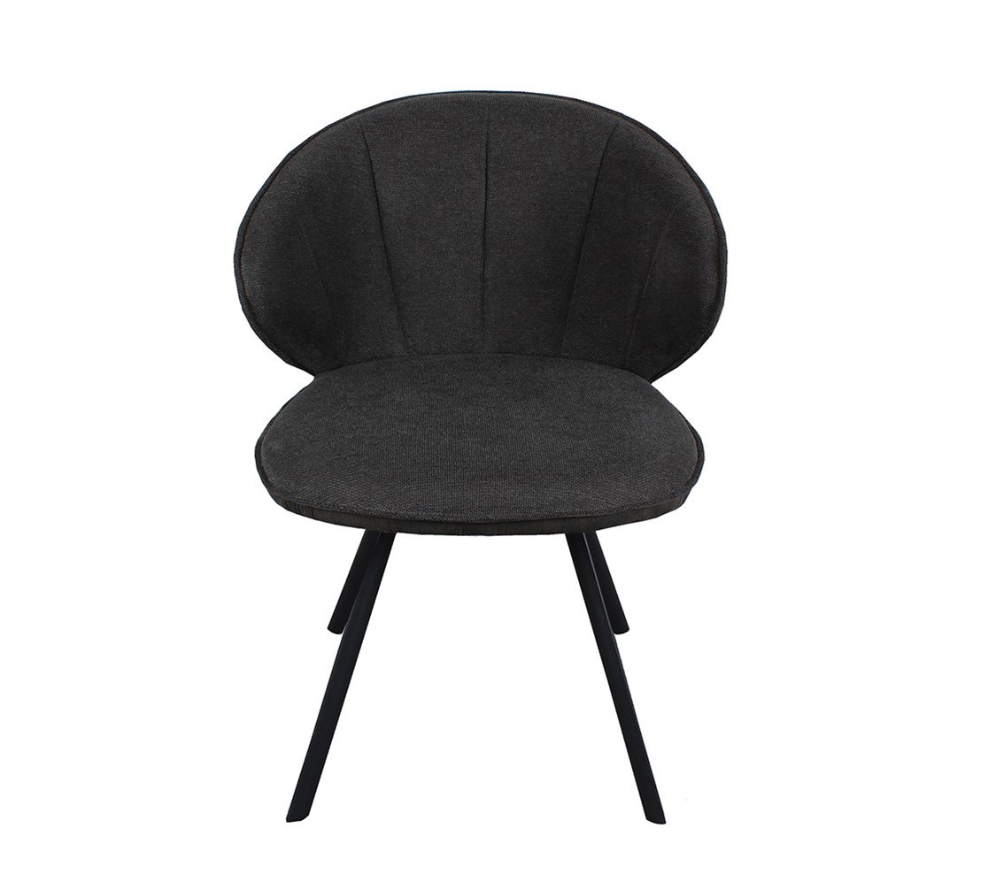 Interiax Chaise de salle à manger Elle Tissu Gris Dossier PU Gris