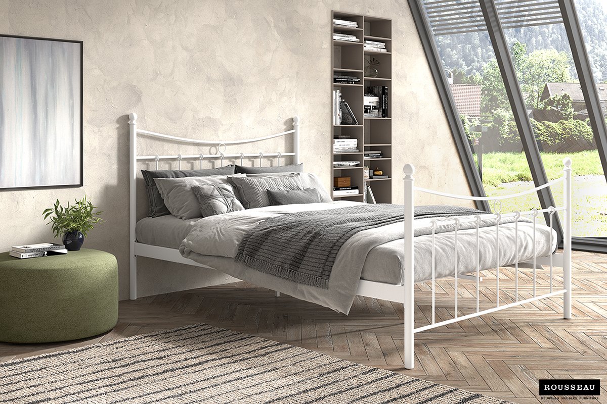 Bed 'Sacha' Wit 140x200 Met Lattenbodem