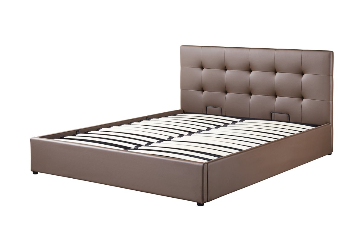 Interiax Morris Bed - Taupe PU Leather - 160x200 cm - Including Storage Trunk