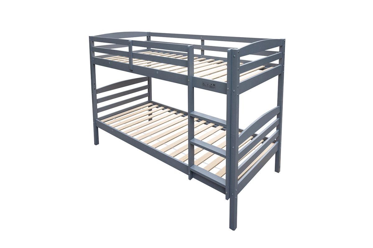 Interiax Tommy Stapelbed - Massief Grenen Grijs - 90x 200 cm - Splitsbaar