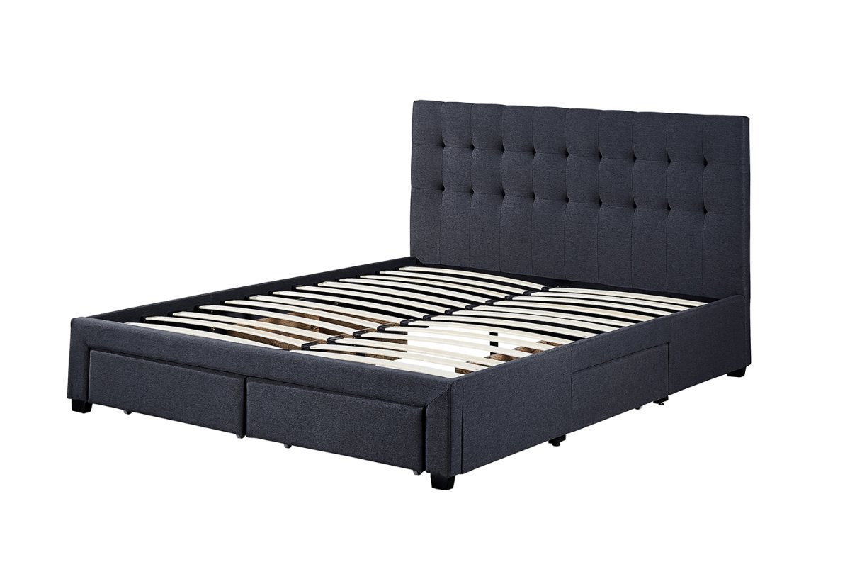 Interiax Jake bed - Grey Fabric -160x200 cm - Including Slatted Base