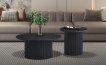 Interiax Table Basse 'Rayan' 50 cm Ronde Décor Brun Foncé miniature