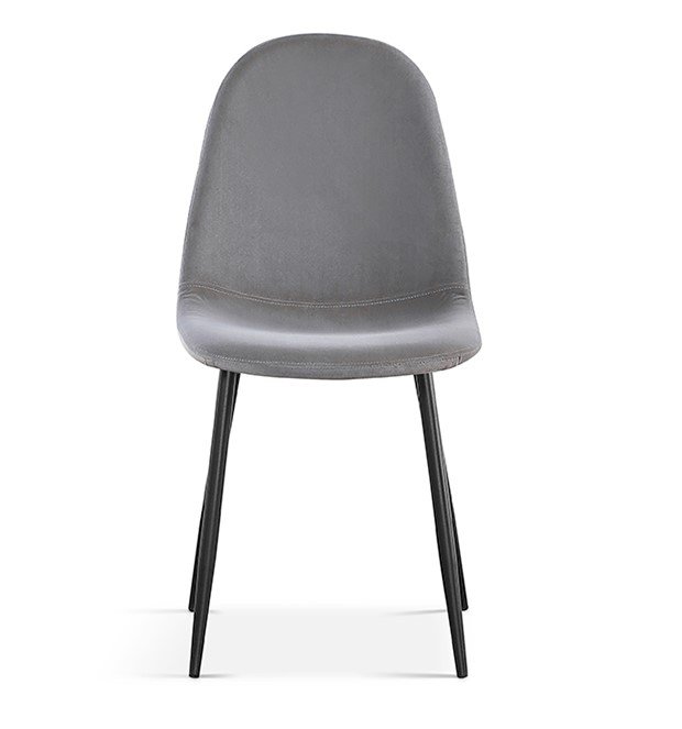 Interiax Chaise de salle à manger Lou Velours Gris