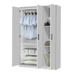 Interiax Opbergkast - Kledingkast 'Lucas' - 3 Deuren, 1 Hanger & 4 Legplanken | Wit | 184x120x52 cm miniatuur