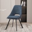 Interiax Eetkamerstoel Ada Bouclé Blauw Rug PU Blauw miniatuur