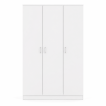 Interiax Kledingkast 'Amelie' – 3 Deuren, 1 Hanger & 4 Legplanken | Wit | 180x120x54 cm miniatuur