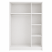 Interiax Kledingkast 'Amelie' – 3 Deuren, 1 Hanger & 4 Legplanken | Wit | 180x120x54 cm miniatuur