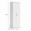 Interiax Armoire 'Amelie' - 2 Portes et 4 Étagères | Blanc | 180x60x40 cm miniature
