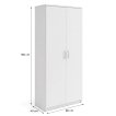 Interiax Storage Cabinet - Wardrobe 'Amelie' - 2 Doors & 4 Shelves | White | 180x80x40 cm thumbnail