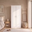 Interiax Storage Cabinet - Wardrobe 'Amelie' - 2 Doors & 4 Shelves | White | 180x80x40 cm thumbnail