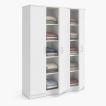 Interiax Armoire 'Amelie' 3 Portes et 8 Étagères | Blanc | 180x120x40 cm miniature