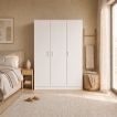 Interiax Armoire 'Amelie' 3 Portes et 8 Étagères | Blanc | 180x120x40 cm miniature
