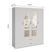 Interiax Wardrobe 'Lena' – 4 Doors, 2 Drawers, 1 Hanger, 2 Mirrors & 7 Shelves | White | 185x160x52cm thumbnail