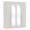 Interiax Kledingkast 'Skagen' 4 Deuren en een Spiegel | Beige | 210x180x52 cm miniatuur