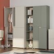Interiax Opbergkast 'Parma' 4 Deuren | Saliegroen | 184x60x41,6 cm miniatuur