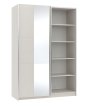 Interiax Kledingkast 'Vicenza' 2 Schuifdeuren Met Spiegel | Beige | 218,5x150,4x60,2 cm miniatuur