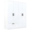 Interiax Kledingkast 'Siena' 4 Deuren En 1 Lade | Wit | 210x180,4x54 cm miniatuur