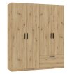 Interiax Wardrobe 'Siena' 4 Doors and 1 Drawer | Artisan Oak | 210x180.4x54 cm thumbnail