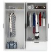 Interiax Kledingkast 'Siena' 4 Deuren, 1 Lade En 2 Spiegels | Wit | 210x180,4x54 cm miniatuur