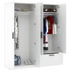 Interiax Kledingkast 'Siena' 4 Deuren, 1 Lade En 2 Spiegels | Wit | 210x180,4x54 cm miniatuur