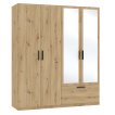 Interiax Wardrobe 'Siena' 4 Doors, 1 Drawer and 2 Mirrors | Artisan Oak | 210x180.4x54 cm thumbnail